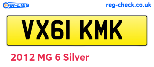 VX61KMK are the vehicle registration plates.