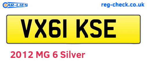 VX61KSE are the vehicle registration plates.