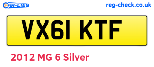 VX61KTF are the vehicle registration plates.