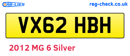 VX62HBH are the vehicle registration plates.