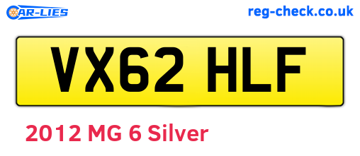 VX62HLF are the vehicle registration plates.