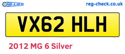 VX62HLH are the vehicle registration plates.