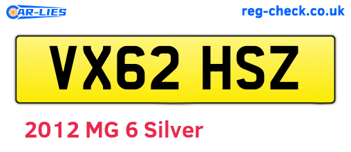 VX62HSZ are the vehicle registration plates.