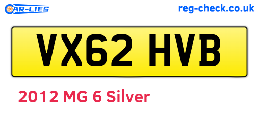 VX62HVB are the vehicle registration plates.