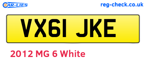 VX61JKE are the vehicle registration plates.