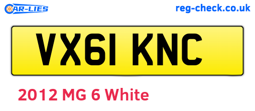 VX61KNC are the vehicle registration plates.