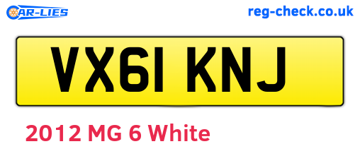 VX61KNJ are the vehicle registration plates.