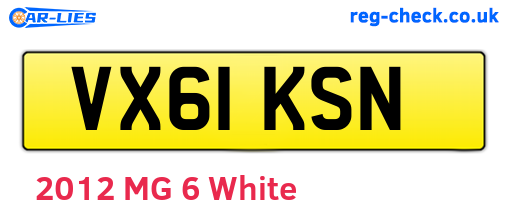 VX61KSN are the vehicle registration plates.