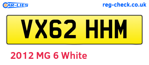 VX62HHM are the vehicle registration plates.