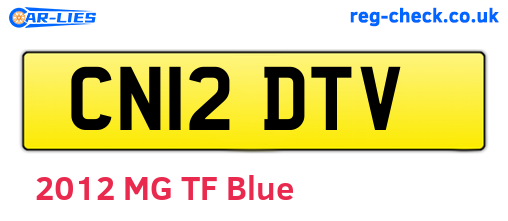 CN12DTV are the vehicle registration plates.