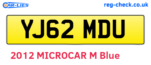YJ62MDU are the vehicle registration plates.