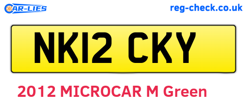NK12CKY are the vehicle registration plates.