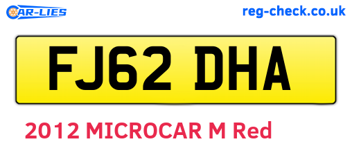 FJ62DHA are the vehicle registration plates.