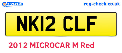 NK12CLF are the vehicle registration plates.