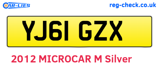 YJ61GZX are the vehicle registration plates.