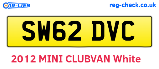 SW62DVC are the vehicle registration plates.