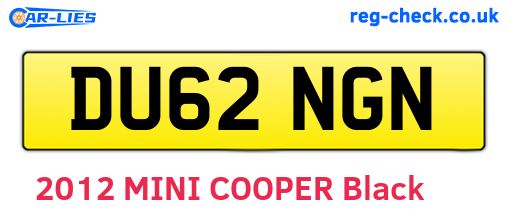 DU62NGN are the vehicle registration plates.