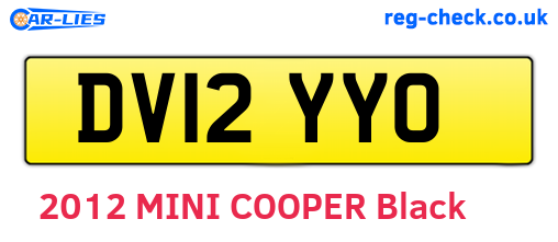 DV12YYO are the vehicle registration plates.