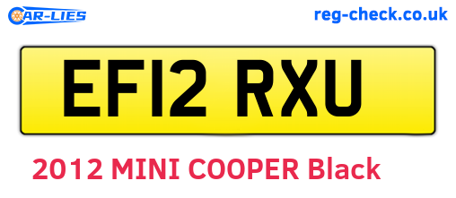 EF12RXU are the vehicle registration plates.
