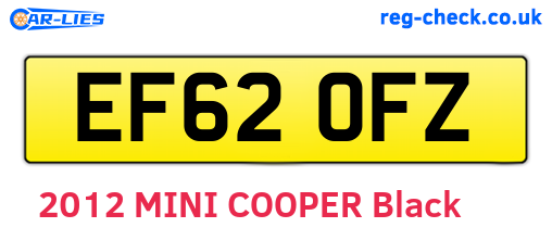 EF62OFZ are the vehicle registration plates.