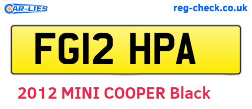 FG12HPA are the vehicle registration plates.
