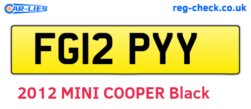FG12PYY are the vehicle registration plates.