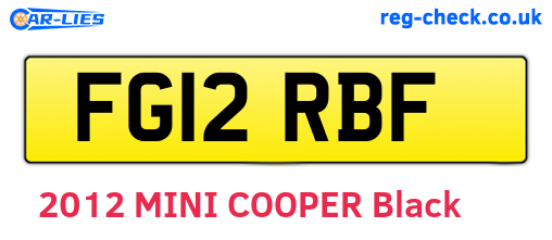 FG12RBF are the vehicle registration plates.