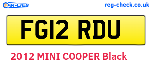 FG12RDU are the vehicle registration plates.