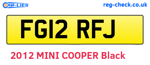 FG12RFJ are the vehicle registration plates.