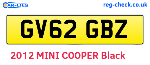 GV62GBZ are the vehicle registration plates.