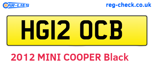 HG12OCB are the vehicle registration plates.