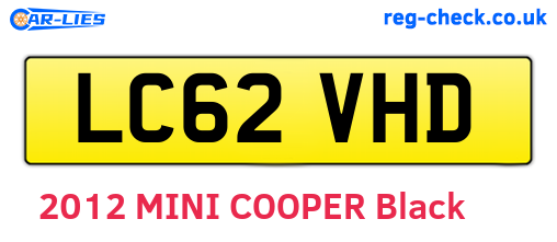LC62VHD are the vehicle registration plates.