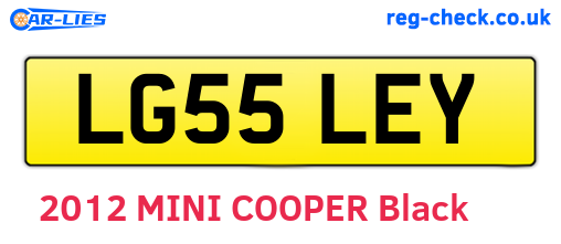 LG55LEY are the vehicle registration plates.