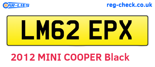 LM62EPX are the vehicle registration plates.