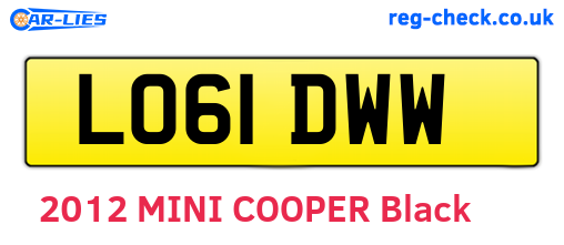 LO61DWW are the vehicle registration plates.