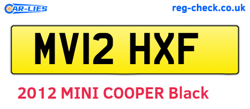 MV12HXF are the vehicle registration plates.