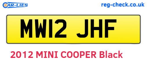 MW12JHF are the vehicle registration plates.