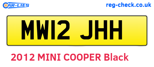 MW12JHH are the vehicle registration plates.