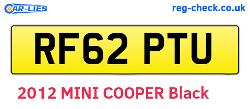 RF62PTU are the vehicle registration plates.