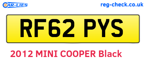 RF62PYS are the vehicle registration plates.