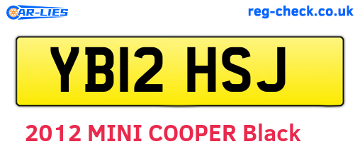 YB12HSJ are the vehicle registration plates.