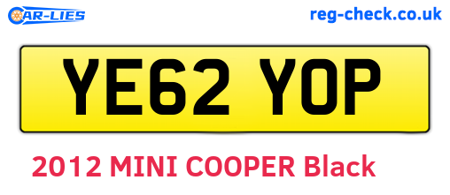 YE62YOP are the vehicle registration plates.