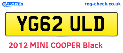 YG62ULD are the vehicle registration plates.