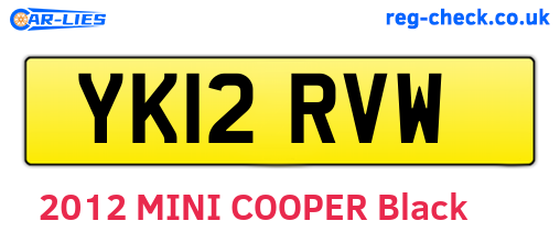 YK12RVW are the vehicle registration plates.