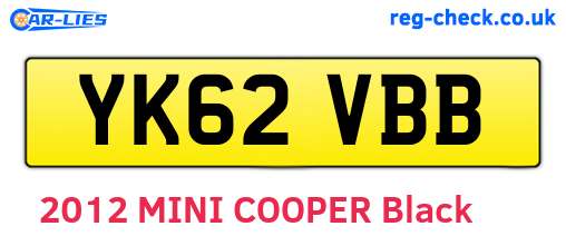 YK62VBB are the vehicle registration plates.