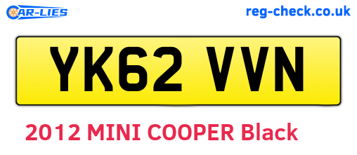 YK62VVN are the vehicle registration plates.