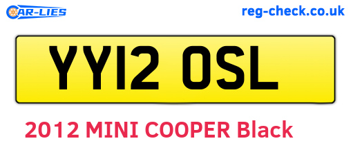 YY12OSL are the vehicle registration plates.