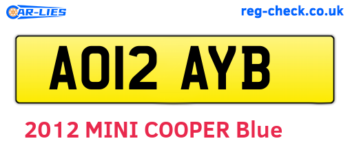 AO12AYB are the vehicle registration plates.