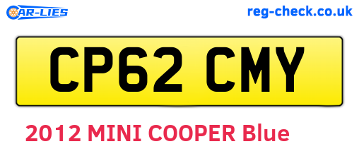 CP62CMY are the vehicle registration plates.