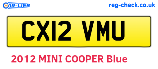 CX12VMU are the vehicle registration plates.